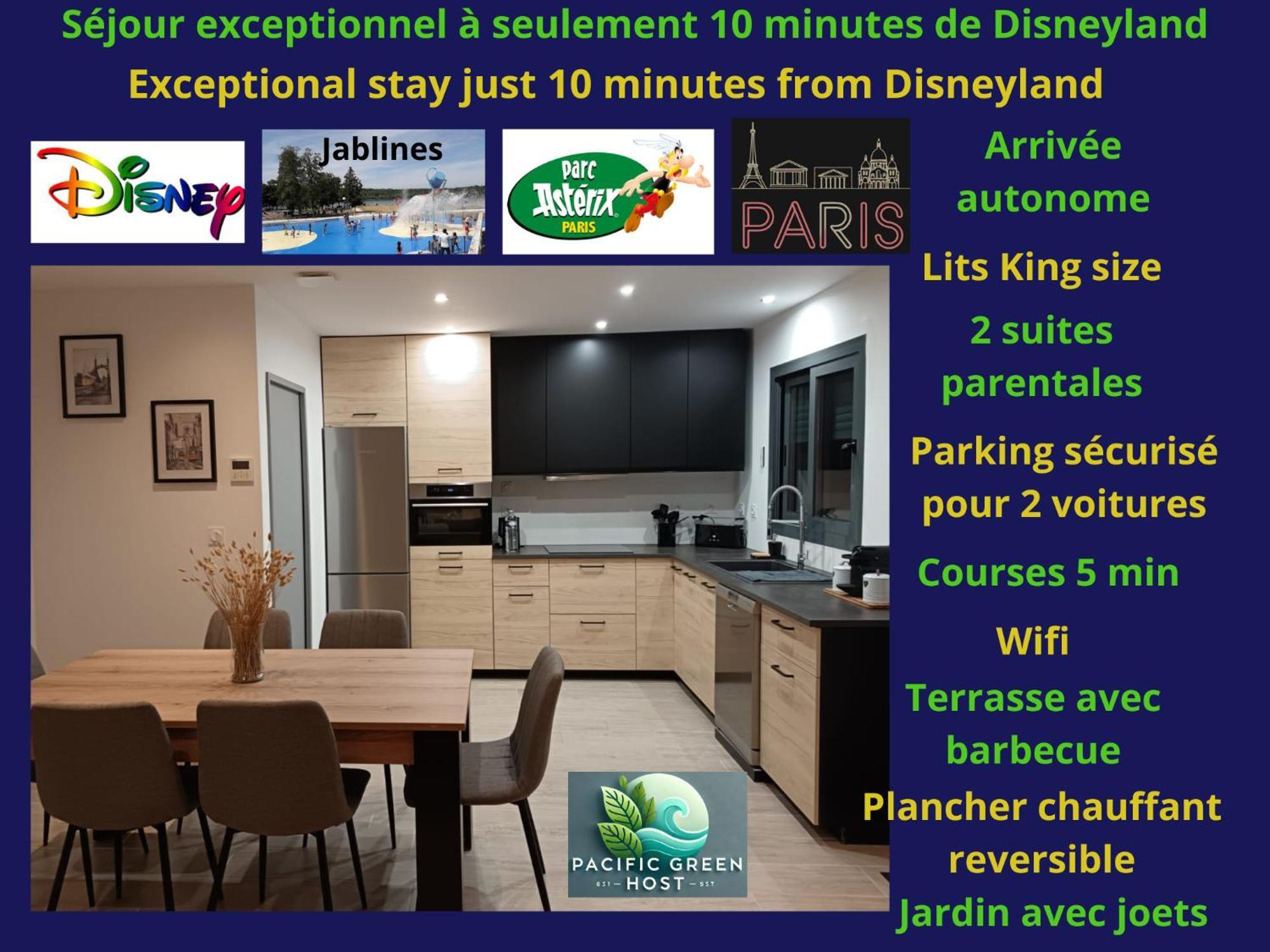 Pacific Green-2 Big Suites-3 Pieces 80M2-Parking 2 Cars-Jardin-Confort Chalifert Exterior photo
